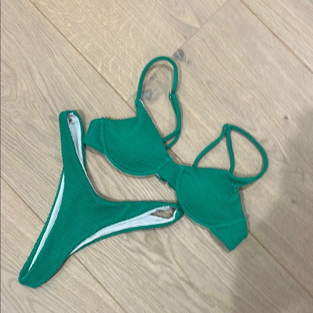 Emerald Green Classic Bikini with Adjustable Straps